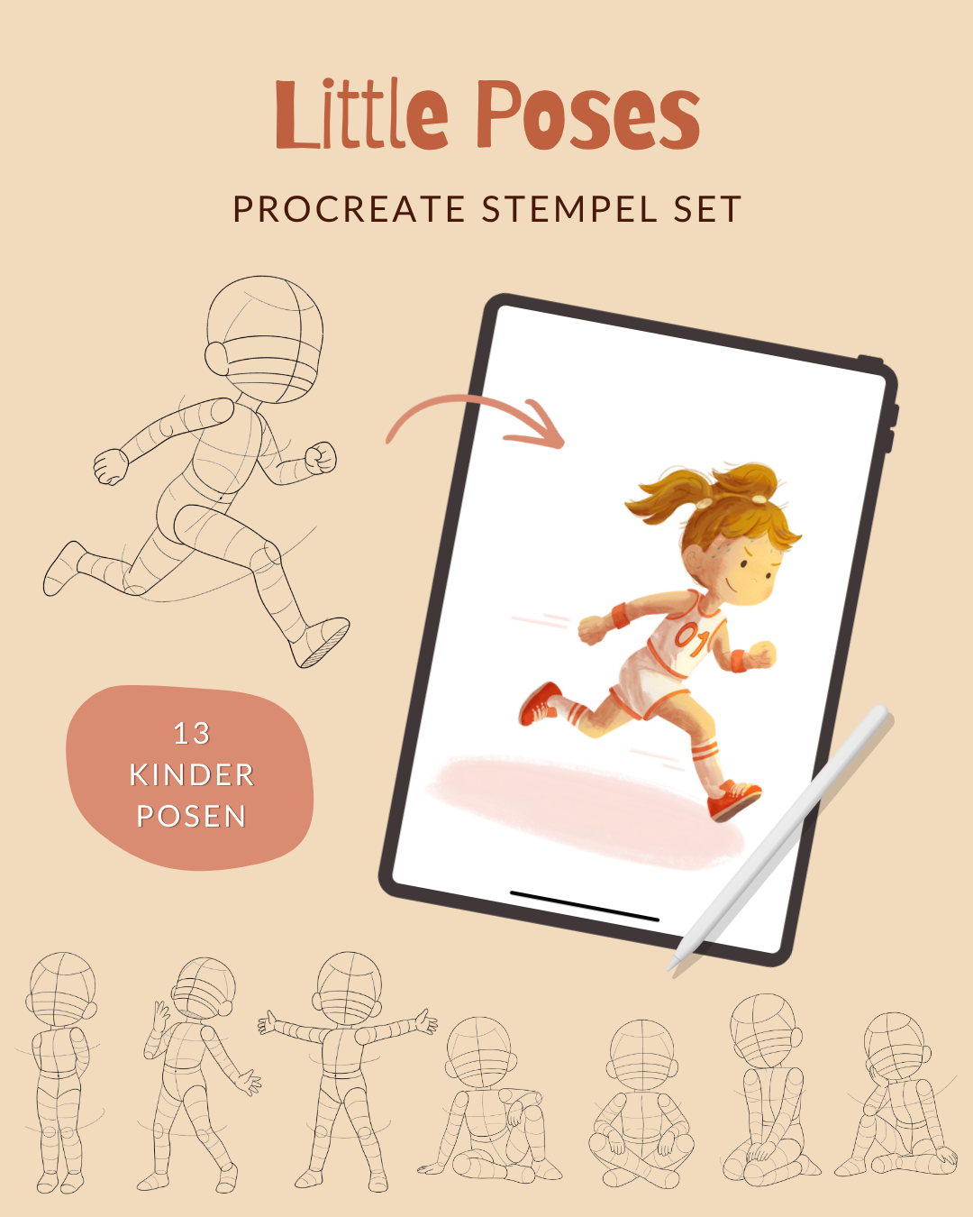 Little Poses Procreate Stempel Set