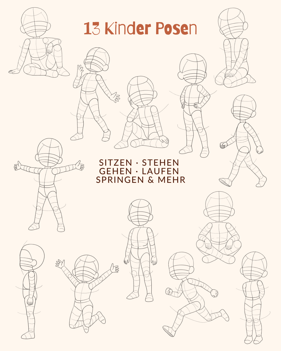 Little Poses Procreate Stempel Set