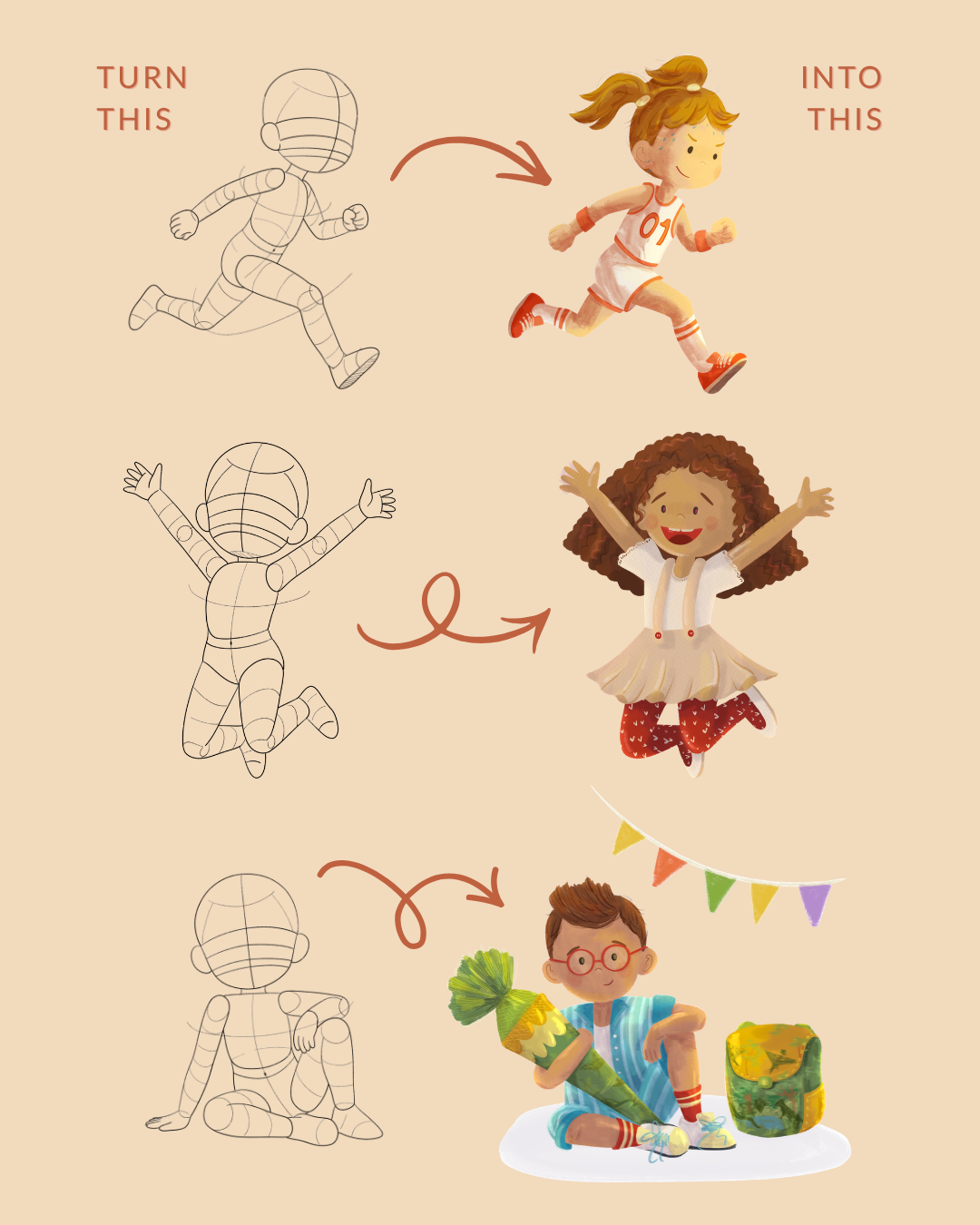 Little Poses Procreate Stempel Set
