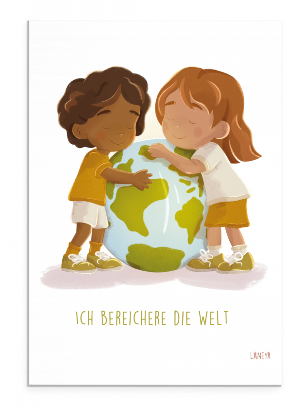 Affirmationsposter Ich bereichere die Welt