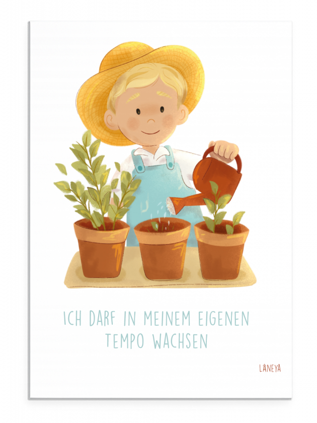 Affirmationsposter Ich darf in meinem eigenen Tempo wachsen