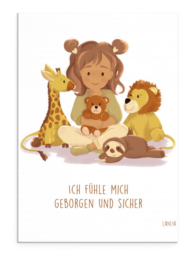 Affirmationsposter Ich fühle mich geborgen und sicher